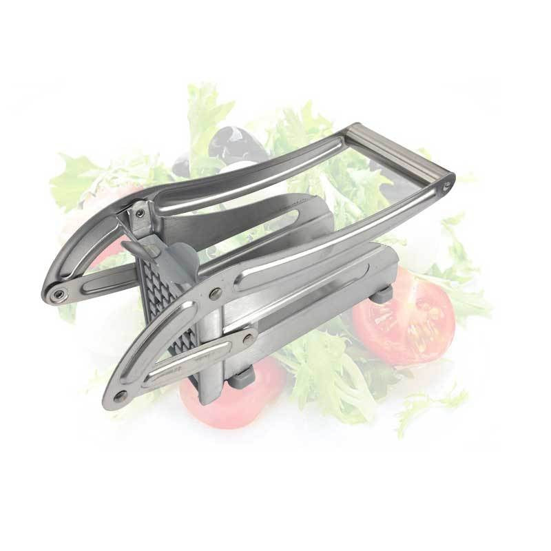 Feliator manual, pentru cartofi pai si legume, din inox, cu 2 dimensiuni de feliere, 25.5 x 11.7 cm, argintiu