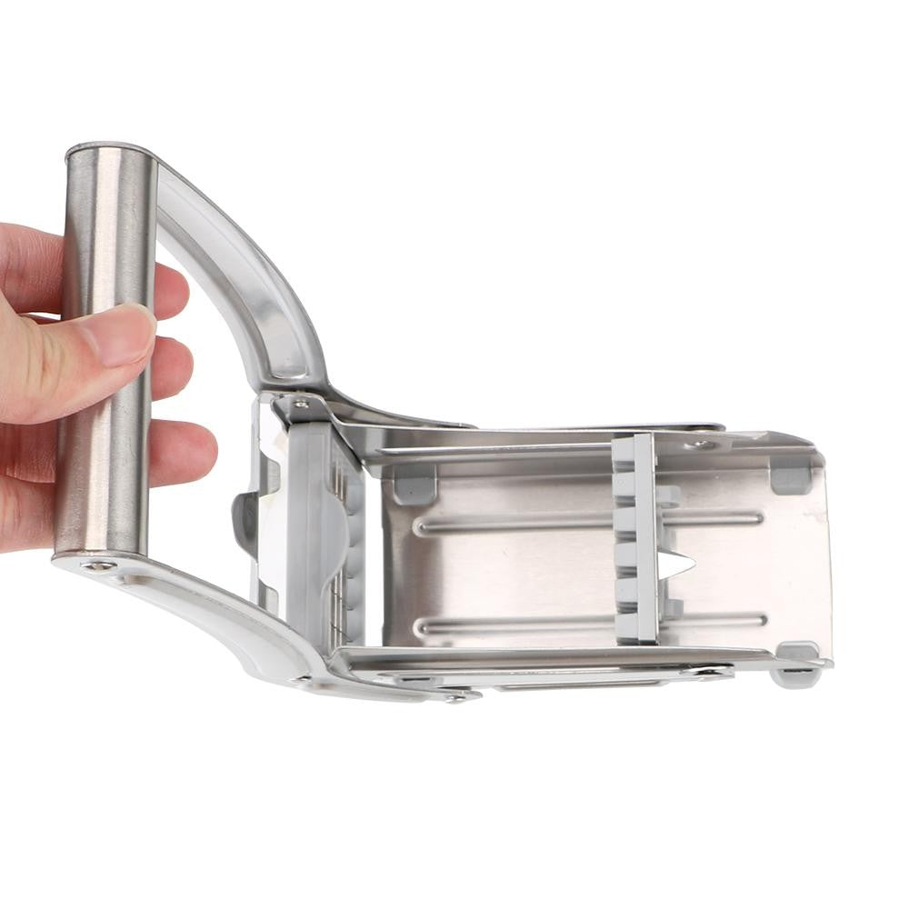 Feliator manual, pentru cartofi pai si legume, din inox, cu 2 dimensiuni de feliere, 25.5 x 11.7 cm, argintiu