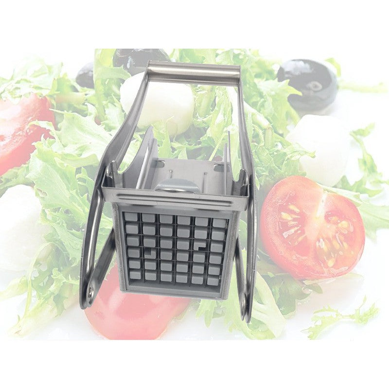 Feliator manual, pentru cartofi pai si legume, din inox, cu 2 dimensiuni de feliere, 25.5 x 11.7 cm, argintiu