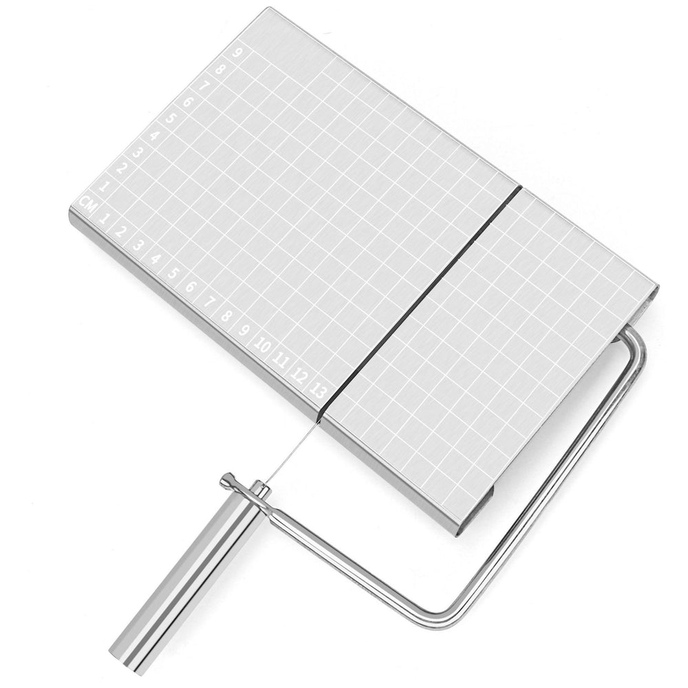 Feliator manual, pentru cascaval, salam, prajituri, unt, din otel inoxidabil, usor de curatat si utilizat, 5 lame de schimb incluse, picioare antiderapante, 21 x 12.2 x 2.8 cm, argintiu