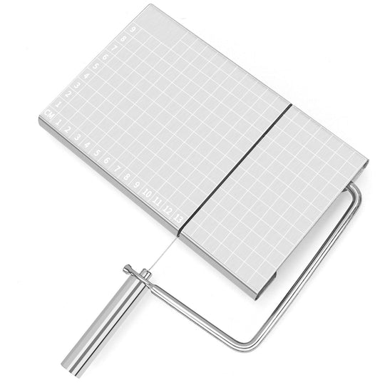 Feliator manual, pentru cascaval, salam, prajituri, unt, din otel inoxidabil, usor de curatat si utilizat, 5 lame de schimb incluse, picioare antiderapante, 21 x 12.2 x 2.8 cm, argintiu