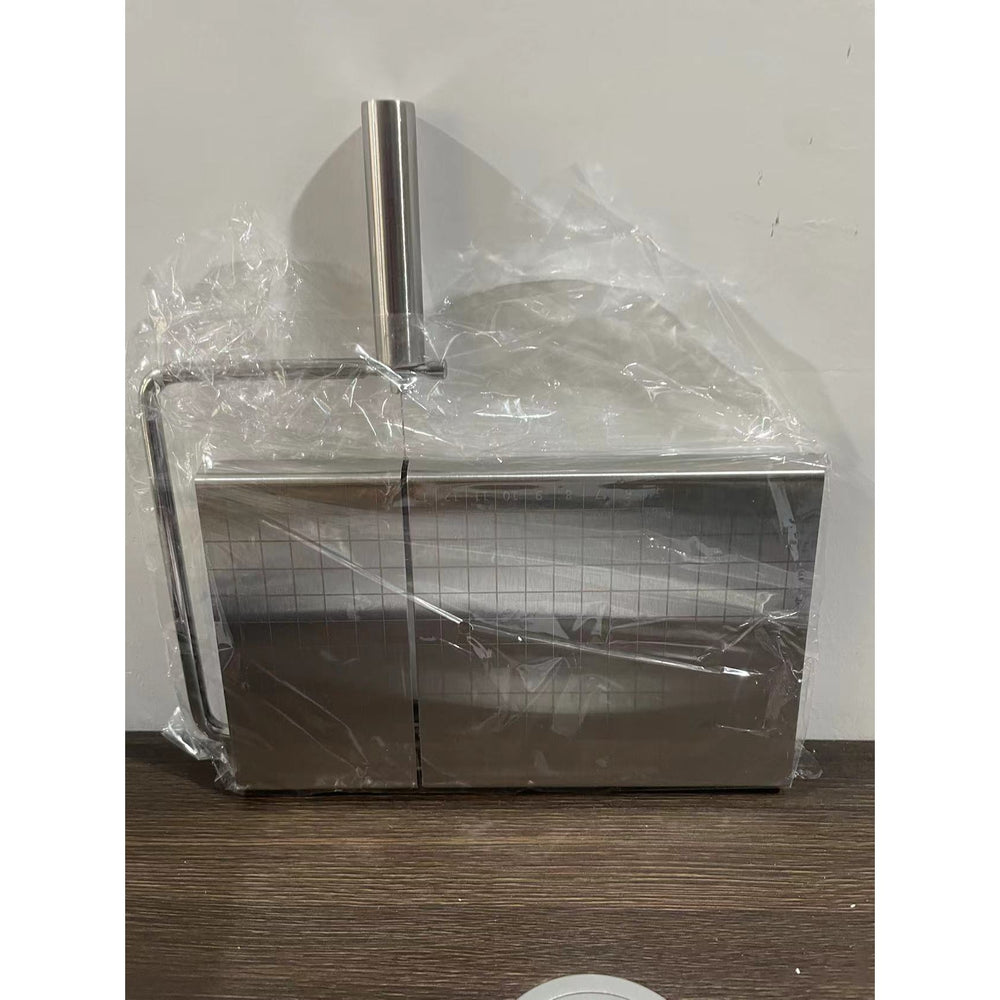 Feliator manual, pentru cascaval, salam, prajituri, unt, din otel inoxidabil, usor de curatat si utilizat, 5 lame de schimb incluse, picioare antiderapante, 21 x 12.2 x 2.8 cm, argintiu