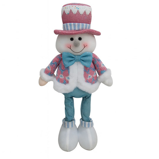 Figurina de Craciun Om de Zapada cu Palarie, Figurina Decorativa Om de Zapada pentru Sarbatorile de Iarna, 43 x 17 x 8 cm, Multicolor