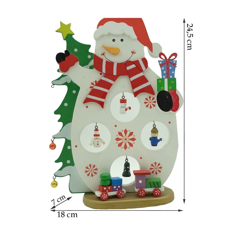 Figurina decorata de Craciun, Om de zapada, Alb, din Lemn, 18 cm x 24.5 cm, Interior