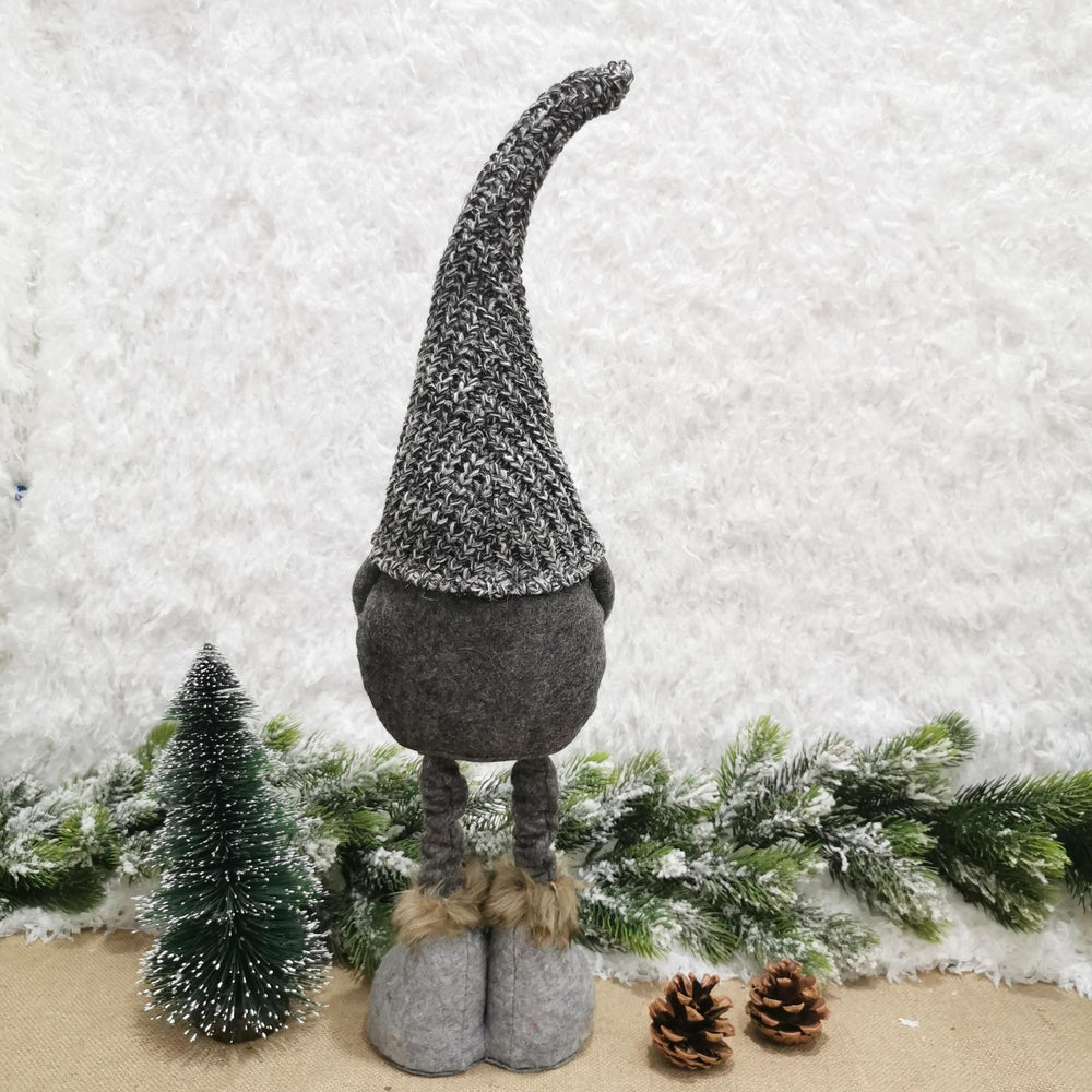 Figurina Decorativa, Pentru Craciun, Spiridus, Omul Padurii Indragostit, Picioare Telescopice, Inaltime reglabila 42 - 52 cm, Gri