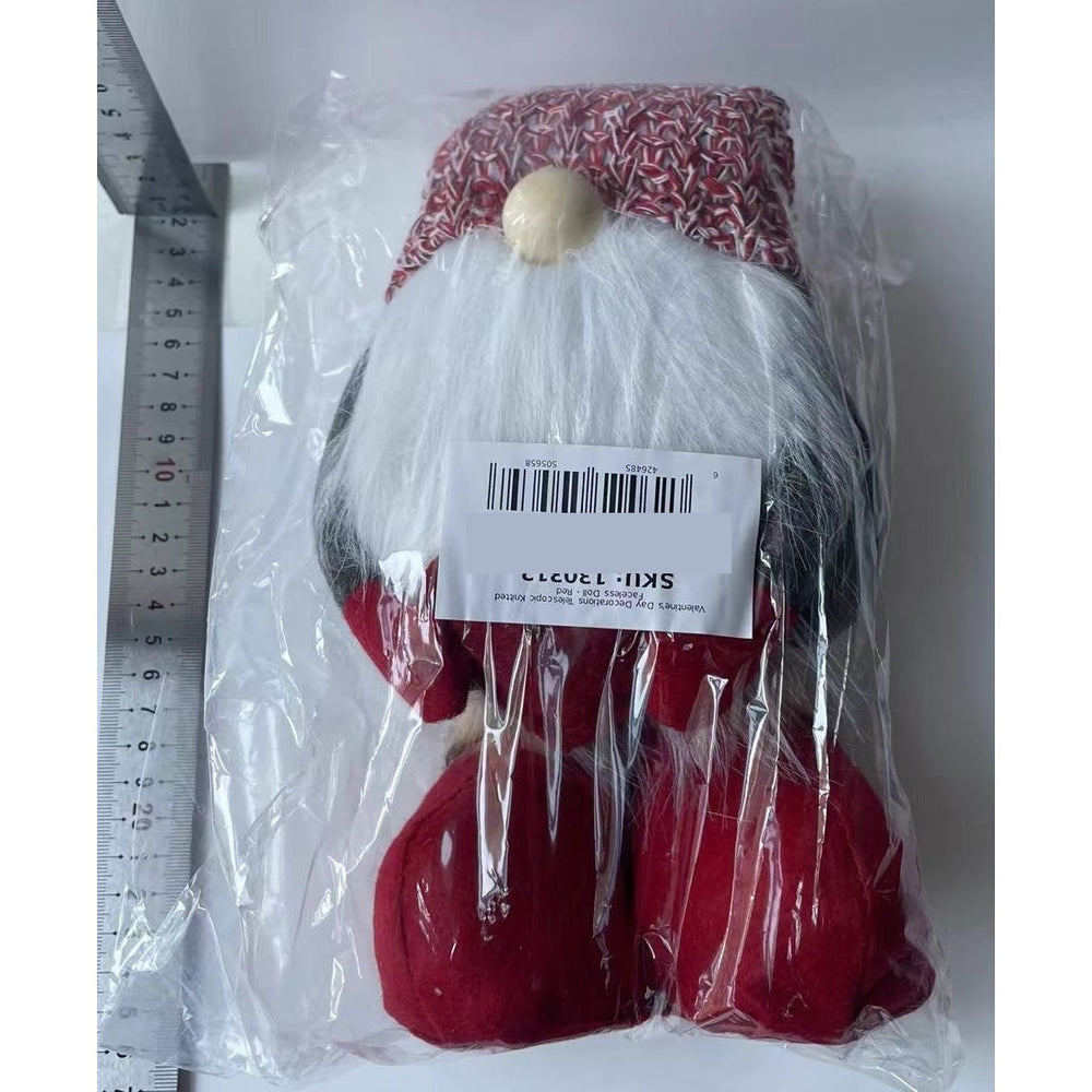 Figurina Decorativa, Pentru Craciun, Spiridus, Omul Padurii Indragostit, Picioare Telescopice, Inaltime reglabila 42 - 52 cm, Rosu
