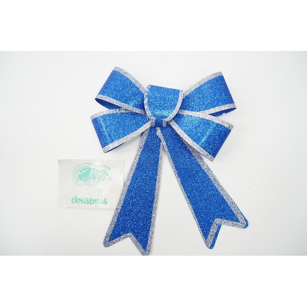 Funda pentru brad, Albastra, cu margini argintii, 13 x 18 cm, PVC