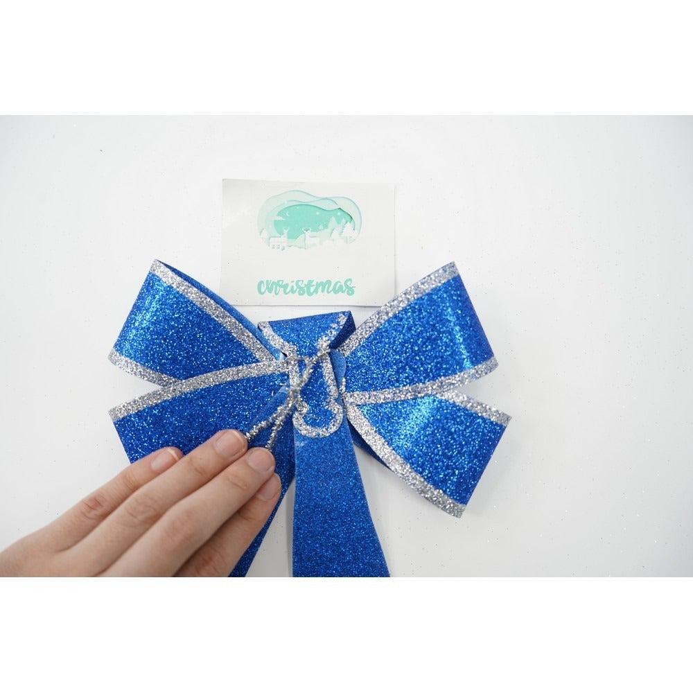 Funda pentru brad, Albastra, cu margini argintii, 13 x 18 cm, PVC