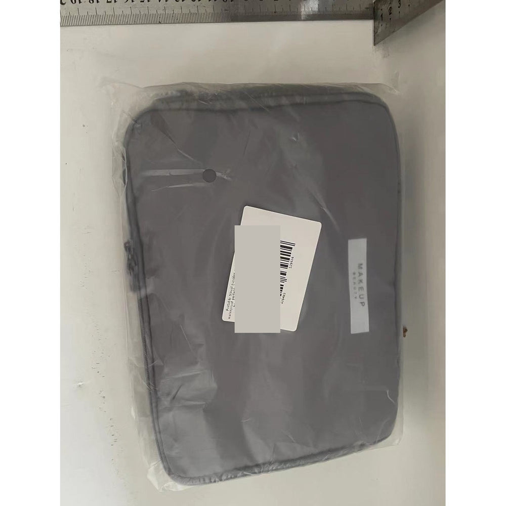 Geanta de Calatorie, pentru Cosmetice si Articole de Toaleta, Material Impermeabil, 2 in 1, Portfard Interior Detasabil, 23 x 16 x 8 cm, Gri