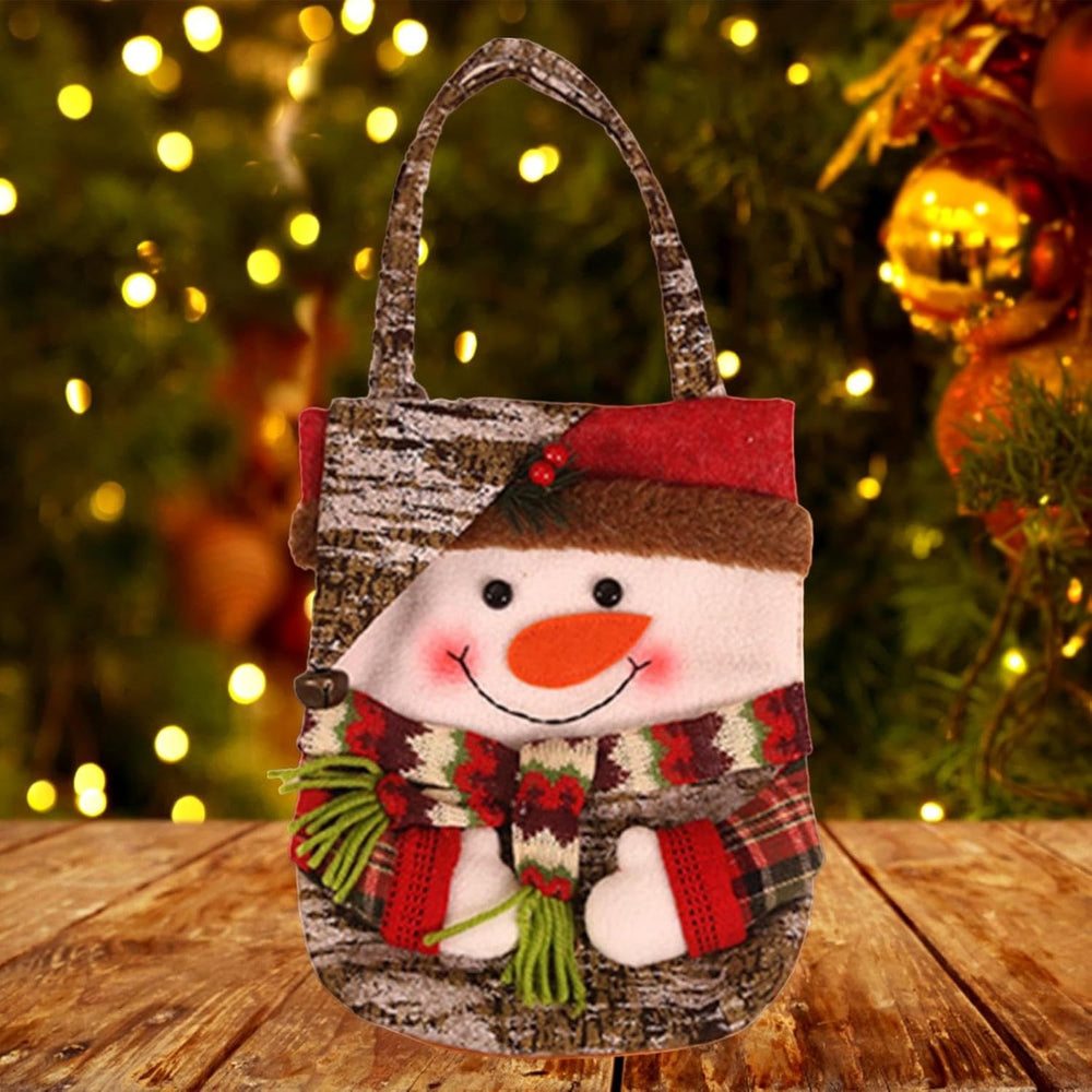 Geanta pentru Cadouri de Craciun, Model Om de Zapada, Decoratiune Sarbatori, 46x23x2 cm, Multicolor