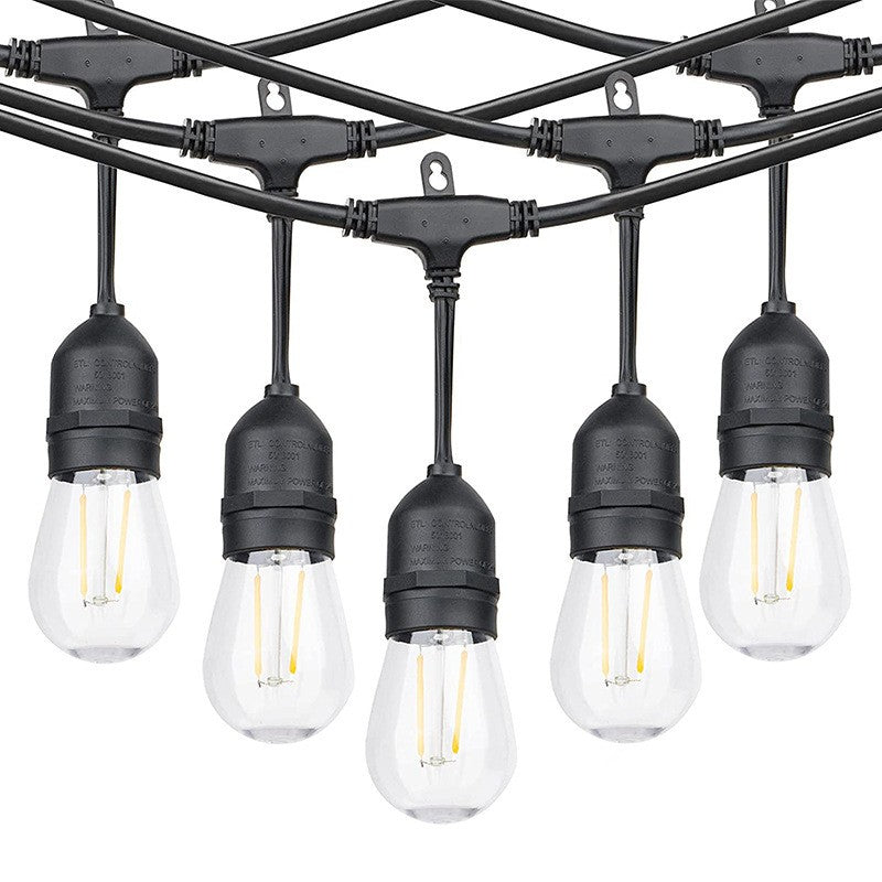 Ghirlanda Luminoasa, cu Transformator, 10 m, 10 LED-uri Model Bulb, Interconectabila, IP44, Alb Cald