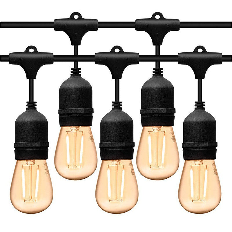 Ghirlanda Luminoasa, cu Transformator, 10 m, 10 LED-uri Model Bulb, Interconectabila, IP44, Alb Cald
