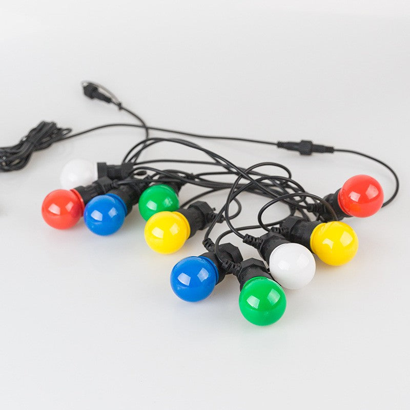 Ghirlanda Luminoasa, fara Transformator, 10 m, 20 LED-uri Model Bulb, Interconectabila, IP65, Multicolor