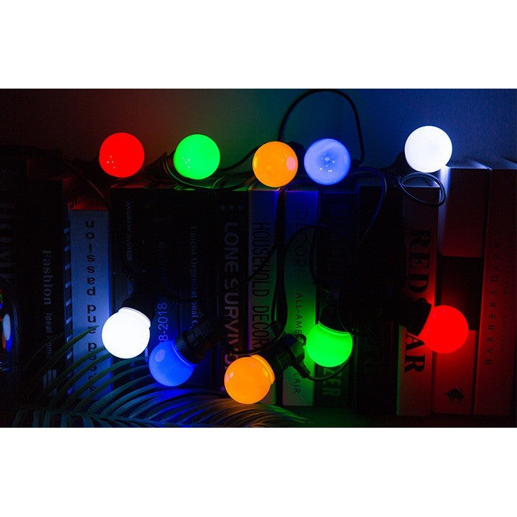 Ghirlanda Luminoasa, fara Transformator, 10 m, 20 LED-uri Model Bulb, Interconectabila, IP65, Multicolor