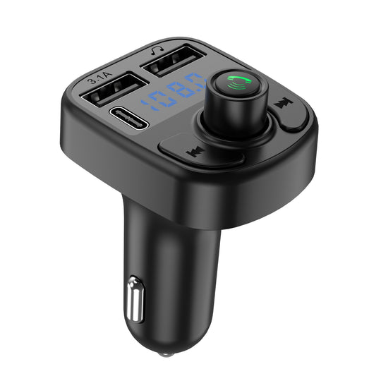 Incarcator Auto cu MP3 Player, Bluetooth 5.0, 5V, 2 x USB, Type C, Negru