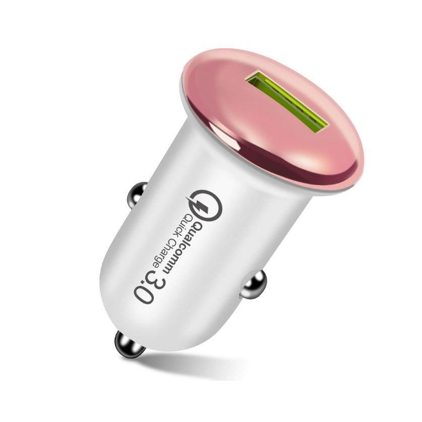 Incarcator Auto, Incarcare Rapida QC3.0, USB, din ABS, Roz