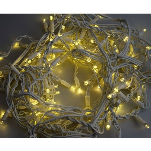 Instalatie Craciun, 10 m, 240 Led-uri, Franjuri, Alb cald, Flash, Alimentator, Interconectabila