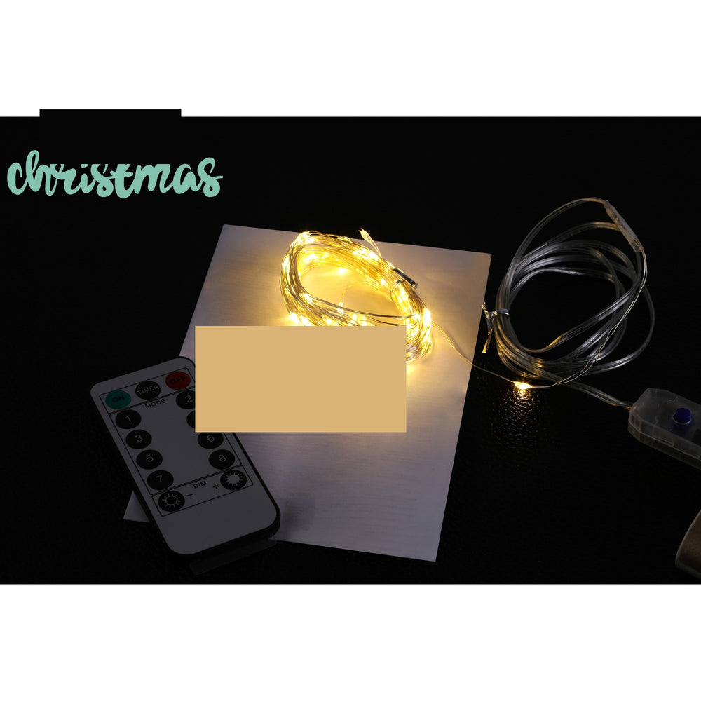 Instalatie Craciun, 10 metri, 100 LED-uri, multicolor, telecomanda 8 functii, USB, fir cupru, liniar, interior/exterior