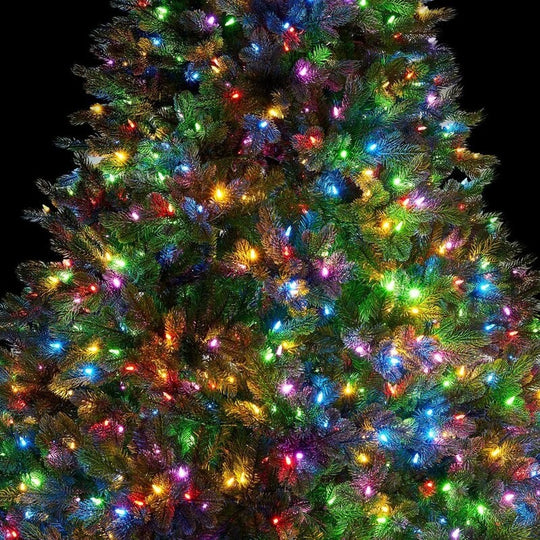 Instalatie Craciun, 115 m, 1150 Led-uri, Liniara, Multicolor, 8 jocuri de lumini, Transformator cu telecomanda, Interconectabila, Prelungitor 3 m inclus, Fir Transparent