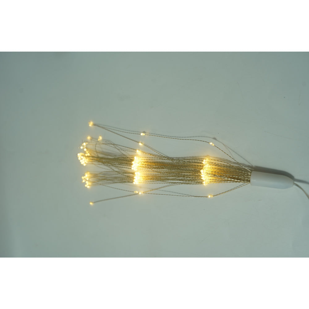 Instalatie Craciun, 150 LED-uri, alb cald, telecomanda 8 functii, cu baterii, explozie fireworks