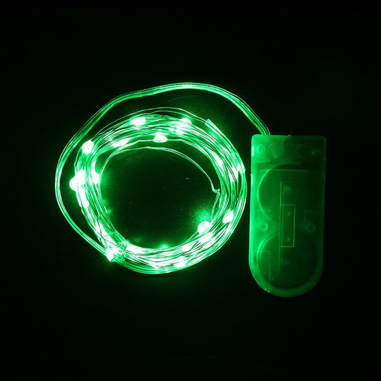 Instalatie Craciun, 2 metri, 20 LED-uri, Verde, cu baterii, fir cupru, liniar, interior/exterior
