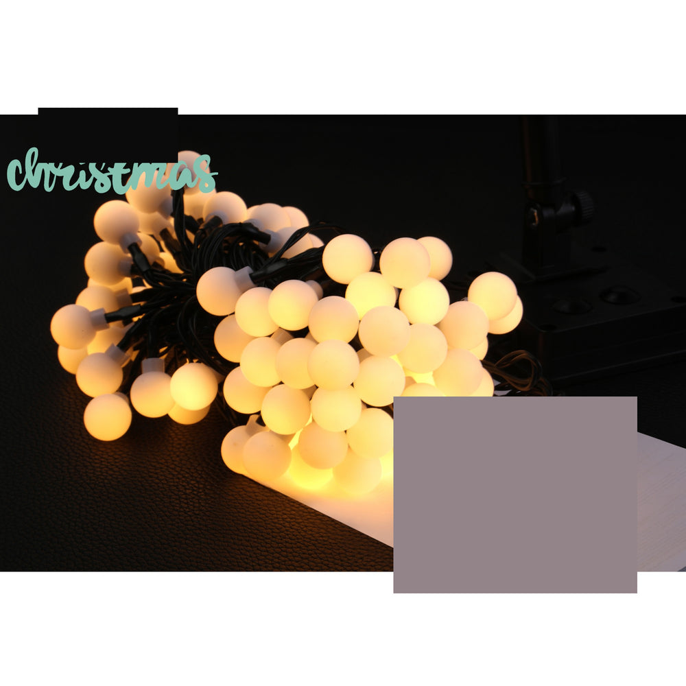 Instalatie Craciun, 5 metri, 20 de LED-uri cu ornament tip Bulb, 8 jocuri de lumini alb cald, cu energie solara, liniar, interior/exterior