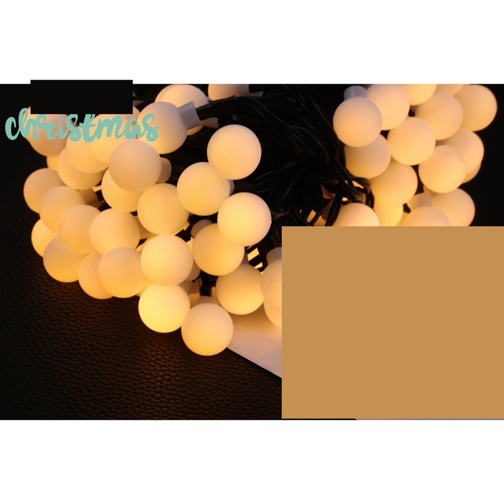 Instalatie Craciun, 5 metri, 20 de LED-uri cu ornament tip Bulb, 8 jocuri de lumini alb cald, cu energie solara, liniar, interior/exterior