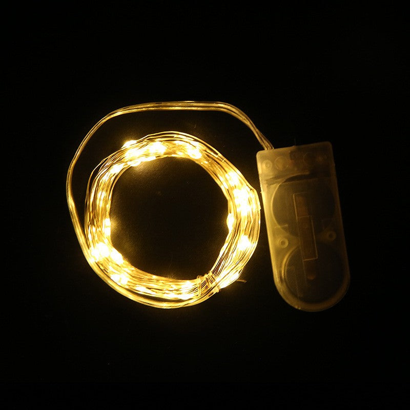 Instalatie Craciun, 5 metri, 50 LED-uri, Alb Cald, cu baterii, fir cupru, liniar, interior/exterior