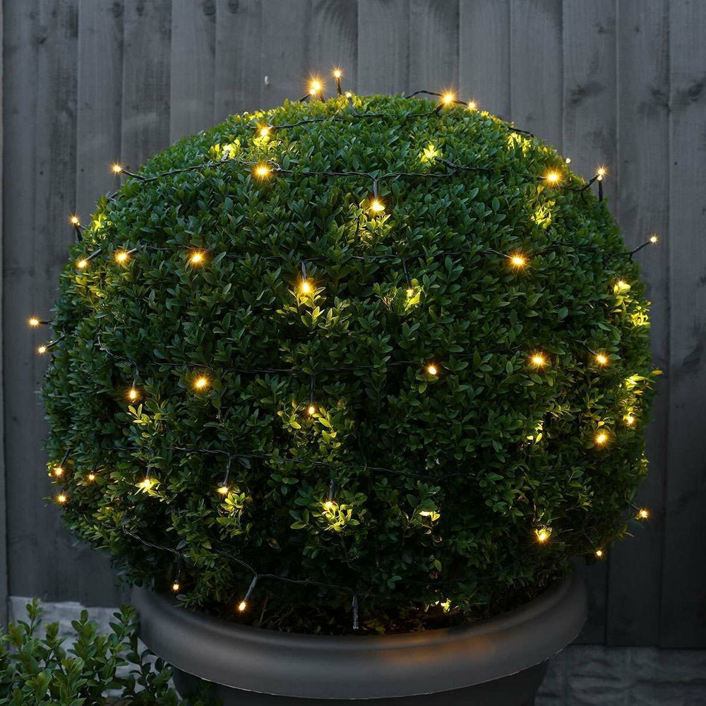 Instalatie Craciun Liniara, de Exterior, IP65, cu Alimentator 1.5 m inclus, 10 metri, 100 LED, Alb Cald