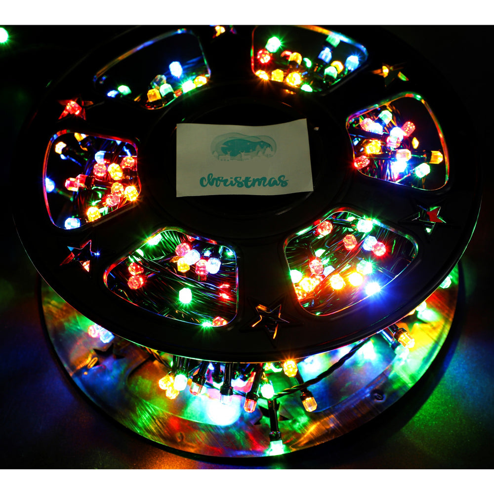 Instalatie Craciun liniara, Fir Negru cu Transformator, 50 m, Lumini Multicolore, 500 LED-uri V5, 8 jocuri de lumini