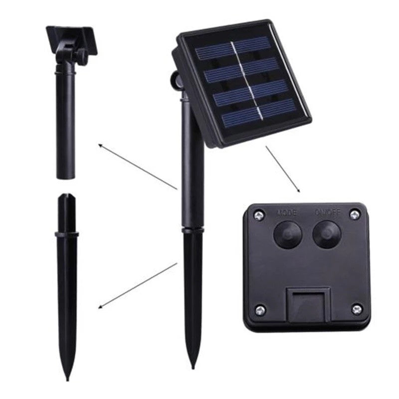 Instalatie Craciun, Tip Globuri de cristal, 20 Led-uri, 5 metri, Multicolor, Energie solara, Senzor de lumina