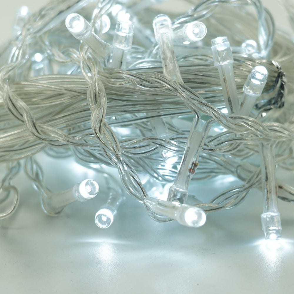 Instalatie Craciun, Tip Perdea, 1 m x 1 m, 60 LED-uri, Alb Rece, Controler, 8 jocuri de lumini