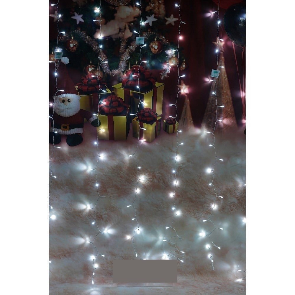 Instalatie Craciun, Tip Perdea, IP44, 6 m x 2 m, 720 LED-uri, Alb rece, cu flash, Transformator cu