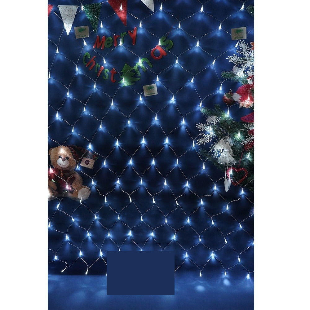 Instalatie Craciun, Tip Plasa, IP 44, 8 x 1 m, 320 LED-uri, Alb rece, 8 jocuri de lumini