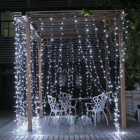 Instalatie Craciun Tip Turturi, 5 m, 143 Led-uri, IP44, Alb rece, 8 jocuri de lumini, Telecomanda