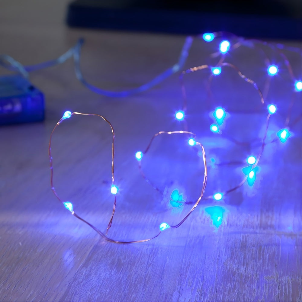 Instalatie de Craciun Liniara, Tip Liniara, Fir Cupru, 8 Jocuri de Lumini, cu Telecomanda, 10 m, 100 Led-uri, Alimentare USB, 4.5V, Albastru