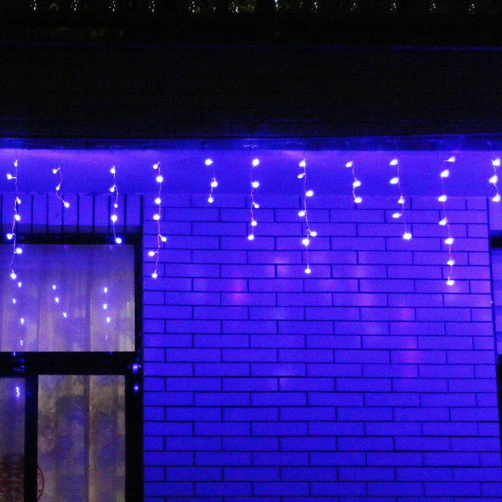 Instalatie de Craciun Tip Franjuri, 12 m, 300 LED-uri, Interconectabila, Albastru