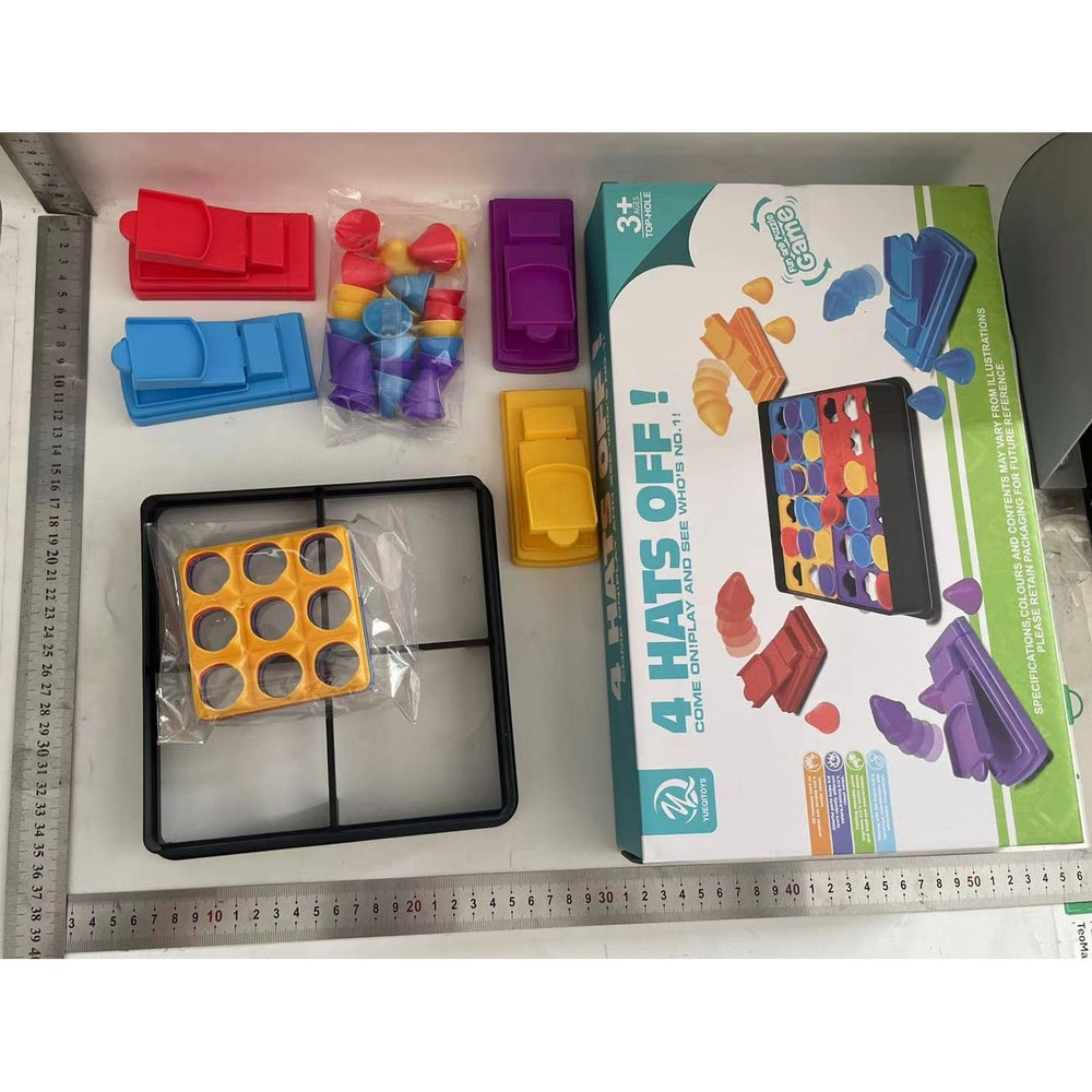 Joc Interactiv pentru Copii, 4 Hats Off, Tabla de Joc, Figurine Palarii, +3 Ani, Multicolor