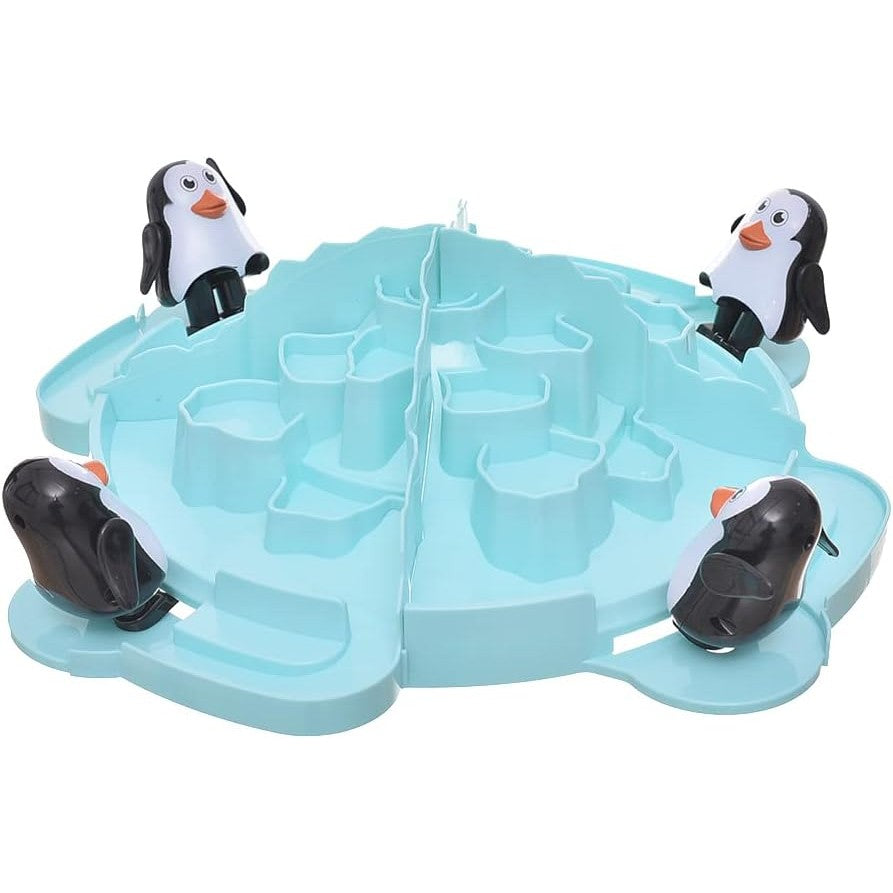 Joc Interactiv pentru Copii, Batalia Pinguinilor, 3 ani+, Tabla de Joc, Figurine Pinguini, Mingi, Multicolor
