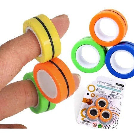Jucarie antistres, inele magnetice, 3 piese, Multicolor