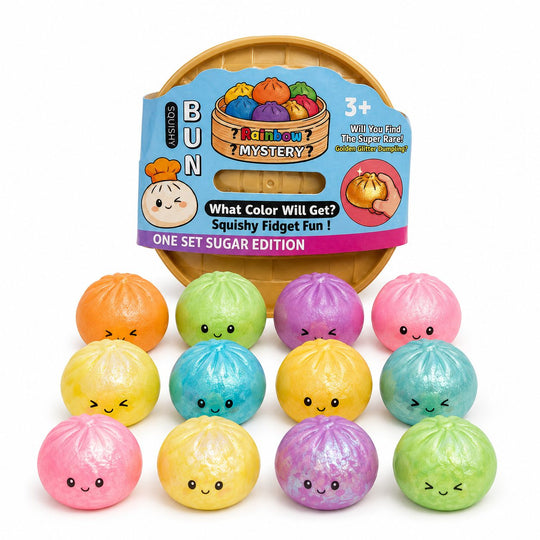 Jucarie Antistres Squishy Tip Dumpling, Senzoriala, Moale si Compresibila, Model Kawaii, pentru Copii si Adulti, 5 cm, Diverse Culori, Culoare Aleatorie
