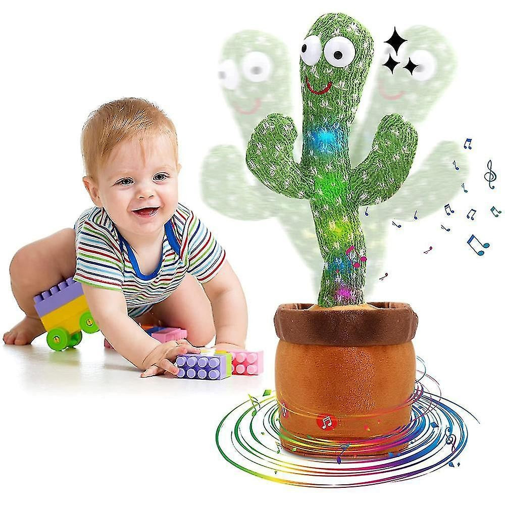 Jucarie Cactus Dansator, Canta, Danseaza, Imita, Distractiv, Verde, 37cm