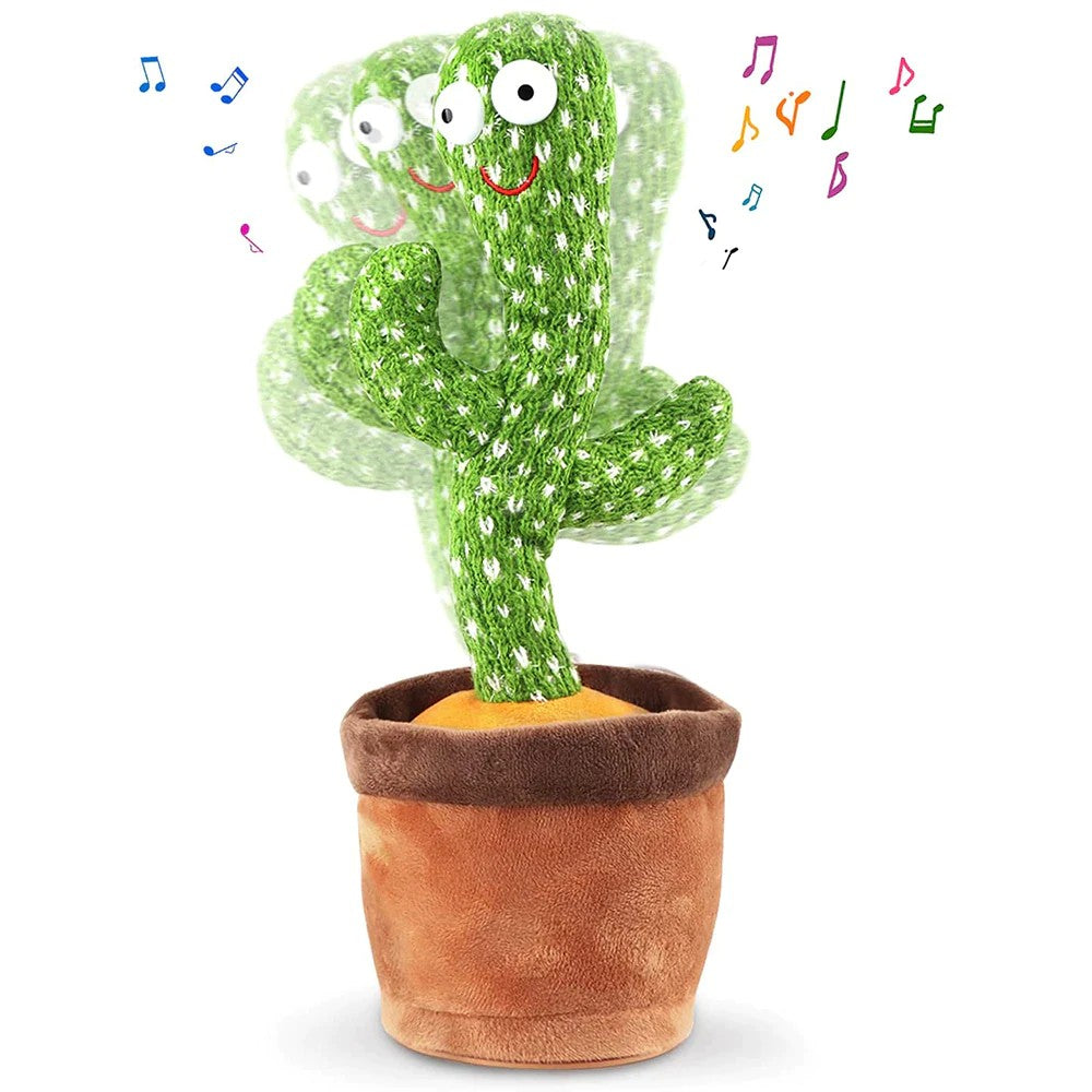 Jucarie Cactus Dansator, Canta, Danseaza, Imita, Distractiv, Verde, 37cm