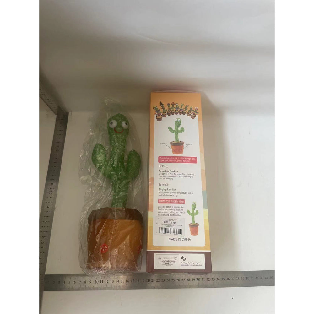 Jucarie Cactus Dansator, Canta, Danseaza, Imita, Distractiv, Verde, 37cm