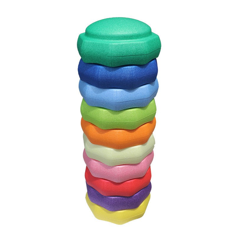 Jucarie de Echilibru, Tip Stepping Stones, 6 Piese, din Spuma, pentru Miscare, Sarituri, Prindere, 28 x 28 x 50 cm, Model 5, Multicolor