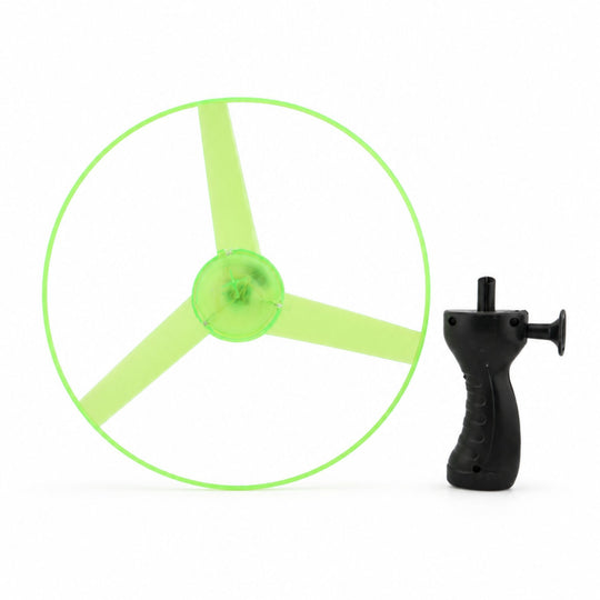 Jucarie Disc Zburator, Distractiv pentru Copii, Aruncator Manual din Plastic, cu Lumini, Verde