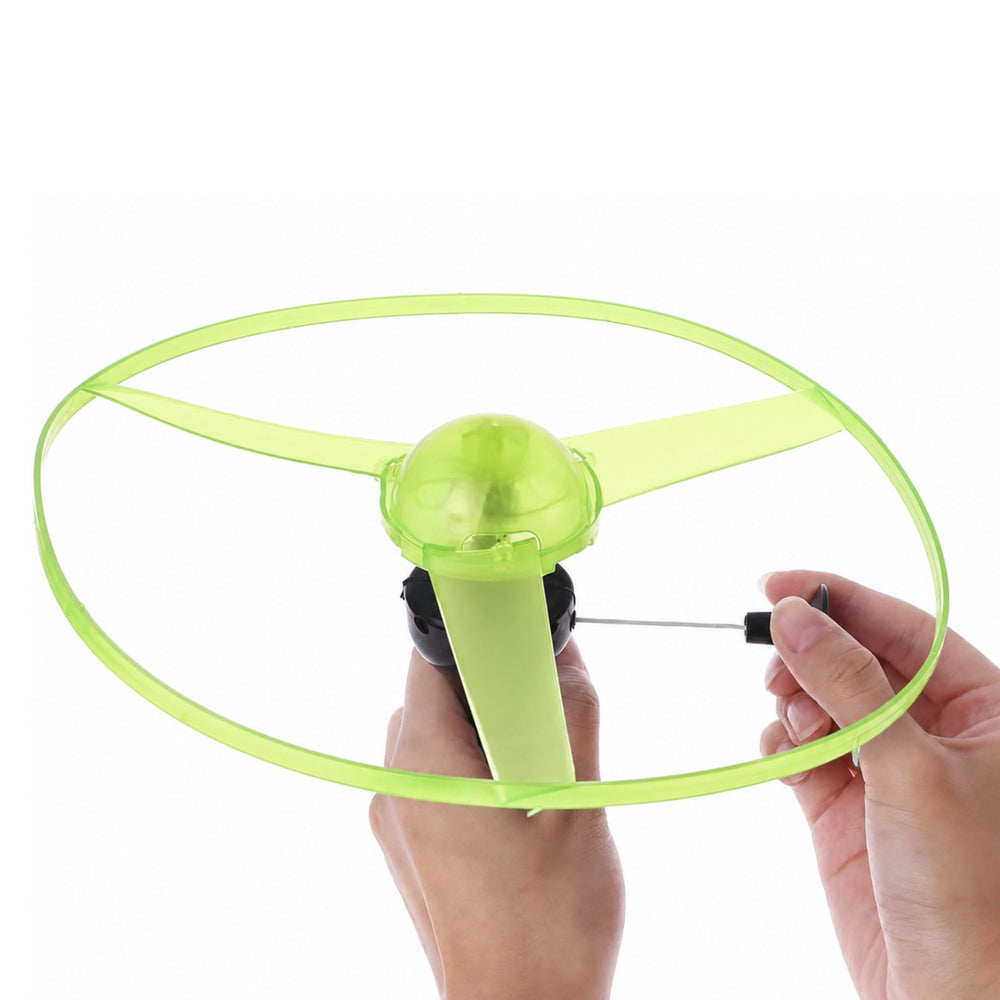 Jucarie Disc Zburator, Distractiv pentru Copii, Aruncator Manual din Plastic, cu Lumini, Verde