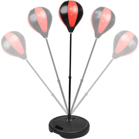 Jucarie Interactiva, Model Sfera de Box cu Suport, Inaltime Reglabila, +3 Ani, 120 x 20 x 23.5 cm, Rosu/ Negru