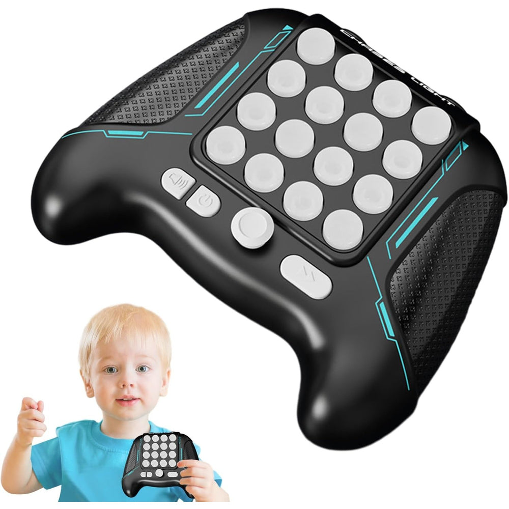 Jucarie Interactiva Pop It, Tip Consola, Anti-Stres, 5 Moduri de Joc, din ABS si Silicon, +3 Ani, Sunete si Lumini Model Controller, Negru