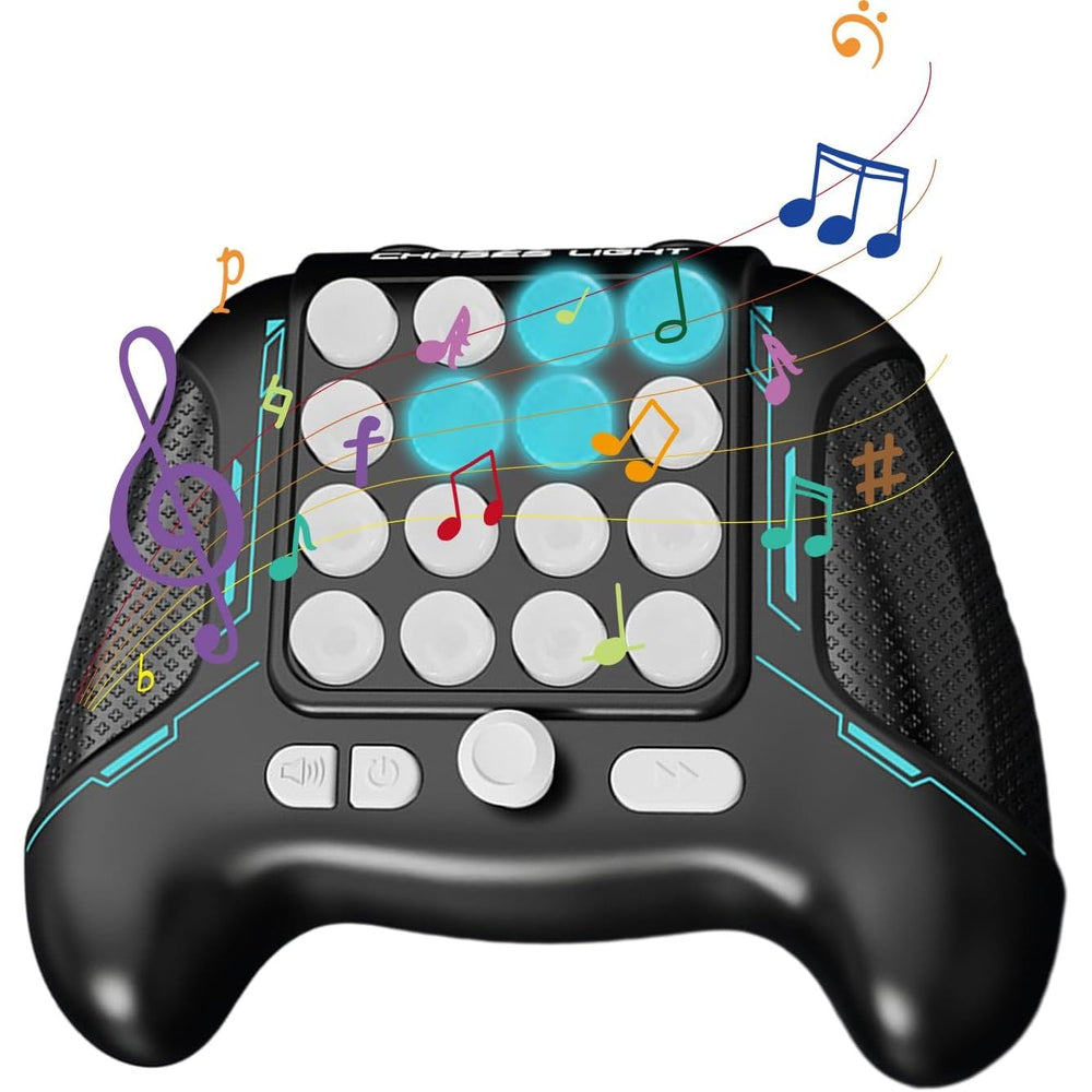 Jucarie Interactiva Pop It, Tip Consola, Anti-Stres, 5 Moduri de Joc, din ABS si Silicon, +3 Ani, Sunete si Lumini Model Controller, Negru